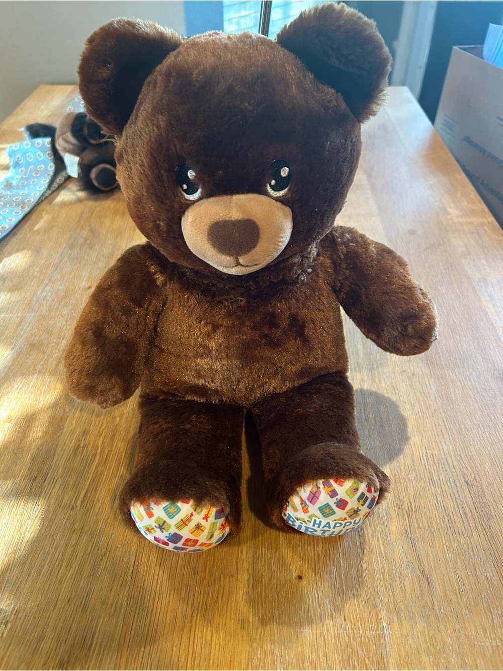 Build-A-Bear Brown Plush Teddy with Patterned Footpads